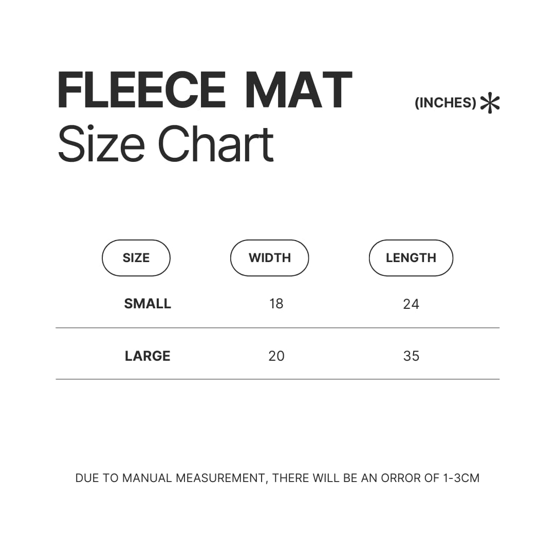 Fleece Mat Size Chart - Crash Bandicoot Shop