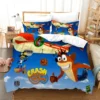 3D Cartoon Crash Bandicoot Bedding Set Queen King Size Duvet Cover Set juego de cama Home 1 - Crash Bandicoot Shop